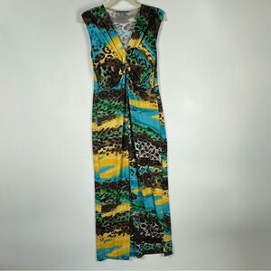 Kate & Mallory Women's Sleeveless Animal Print Maxi Dress Abstract Size M